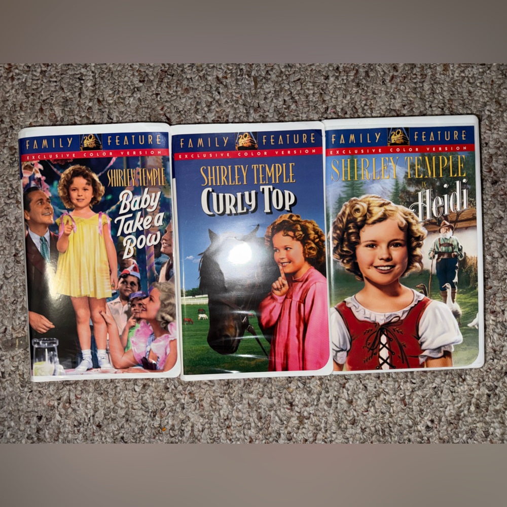 VHS Shirley Temple Lot of 3 Heidi / Curly Top / Baby Take A Bow Family Favorites